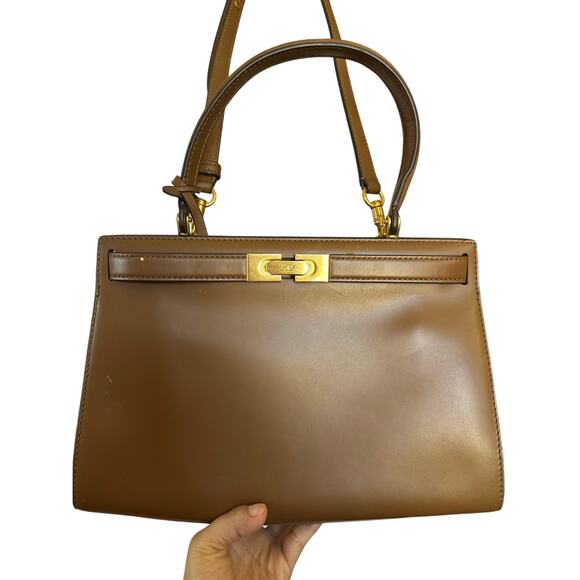 Tory Burch Lee Radziwill Bag Small Brown with Gold Hardware - Picture 4 of 16